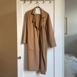 Intermix label camel trench coat. Wool blend.
